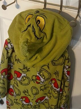 Dr. Seuss The Grinch Hooded Fleece One Piece Pajamas Size 4T
